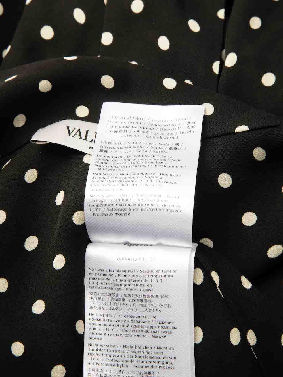 Valentino Garavani Black Silk Polka Dots Blouse Size XL For Sale 1