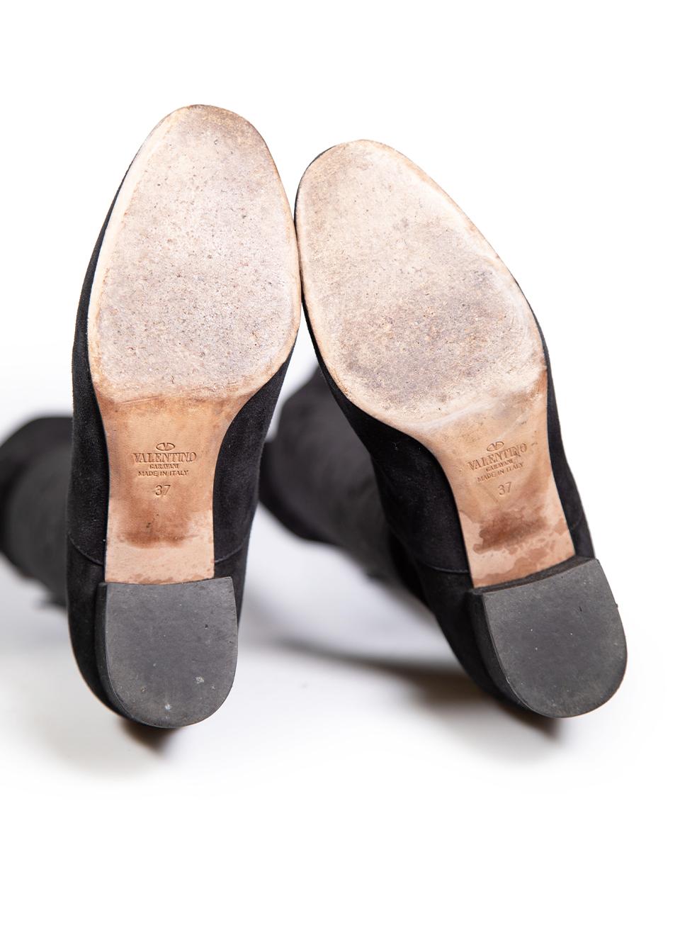 Valentino Garavani - Bottines en daim noir - Taille IT 37 Bon état - En vente à London, GB
