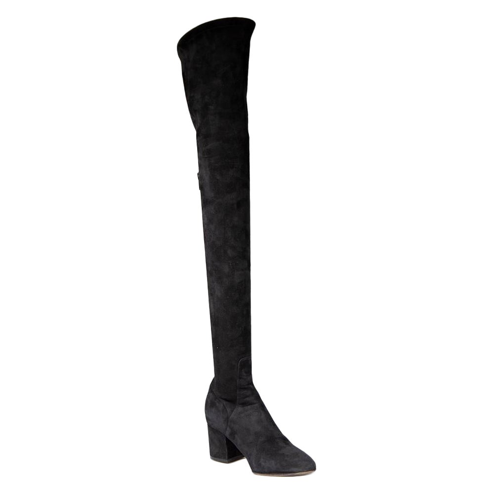 Valentino Garavani Black Suede Over-the-knee Boots Size IT 37