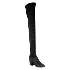 Valentino Garavani Black Suede Over-the-knee Boots Size IT 37