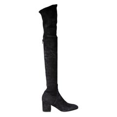 Valentino Garavani Black Suede Over-the-knee Boots Size IT 37