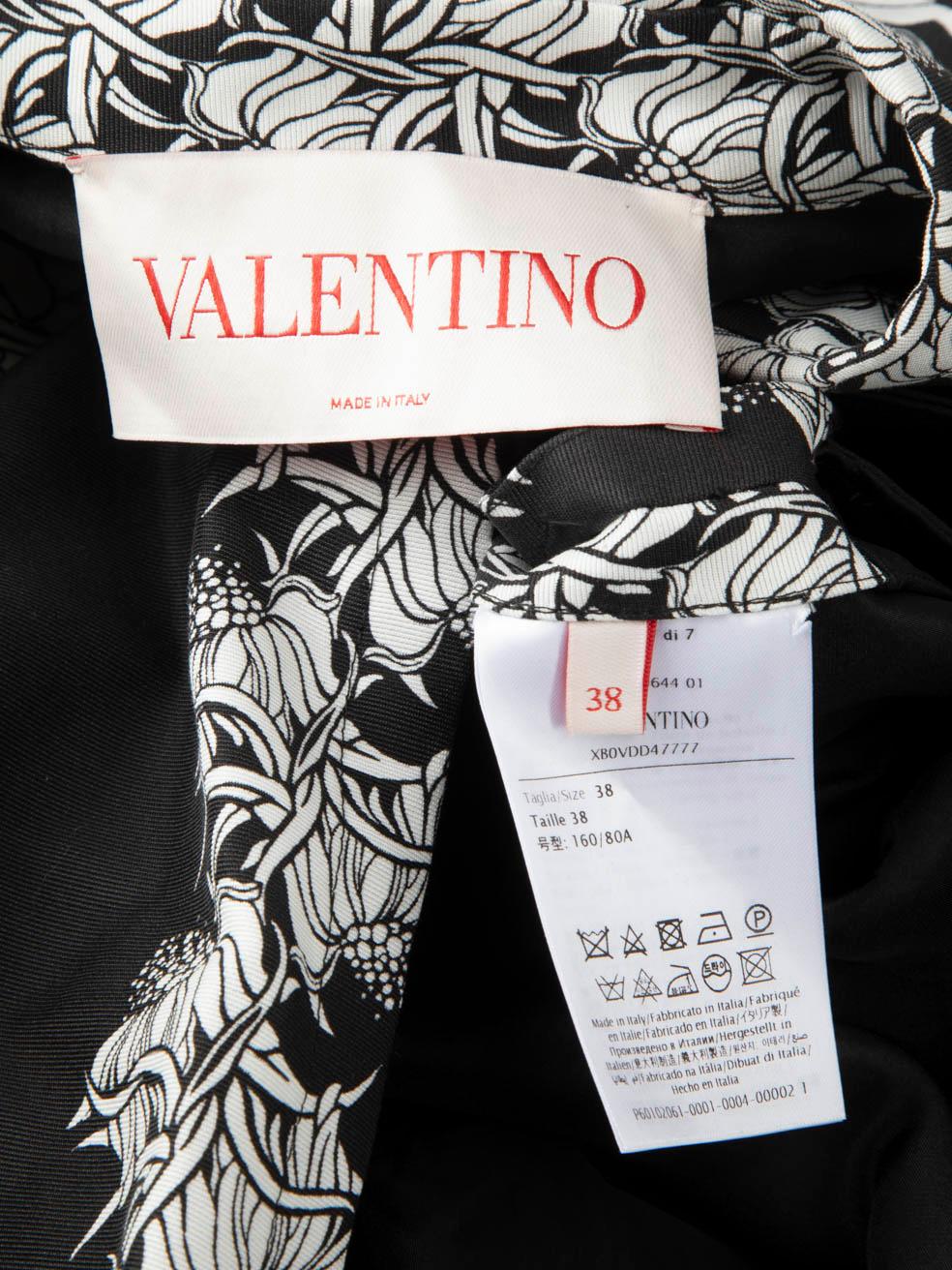 Valentino Garavani Robe à imprimé floral noir et blanc Taille XS Bon état à London, GB