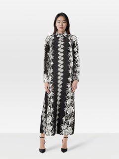 Valentino Garavani Vestito con stampa floreale in bianco e nero taglia XS