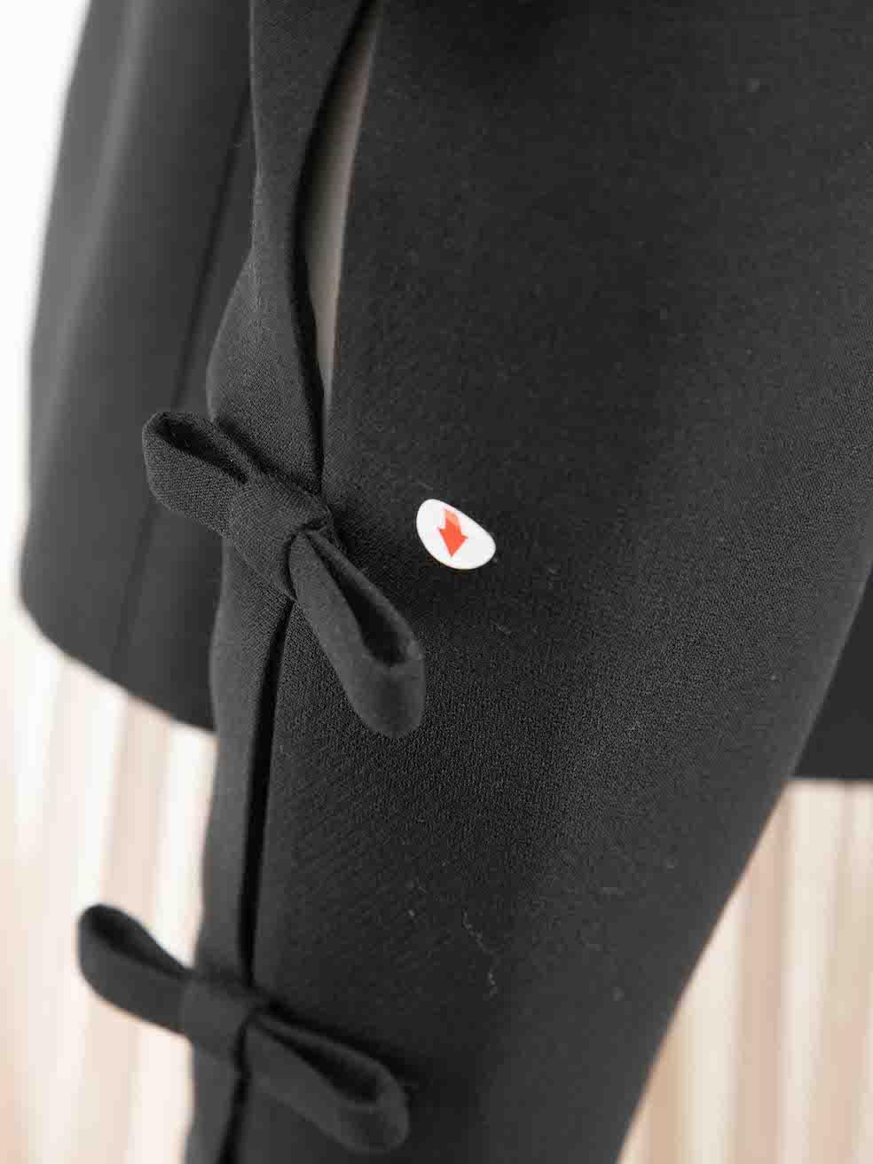 Women's Valentino Garavani Black Wool Bow Detail Long Sleeve Top Size XS For Sale