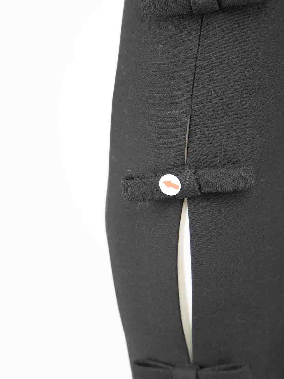 Valentino Garavani Black Wool Bow Detail Long Sleeve Top Size XS For Sale 1