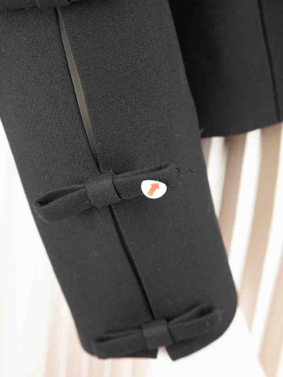 Valentino Garavani Black Wool Bow Detail Long Sleeve Top Size XS For Sale 2