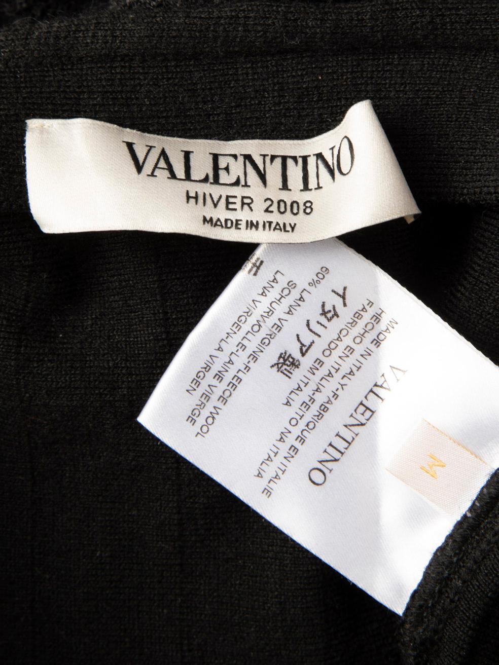 Valentino Garavani Black Wool Ruffle Knit Skirt Size M 1