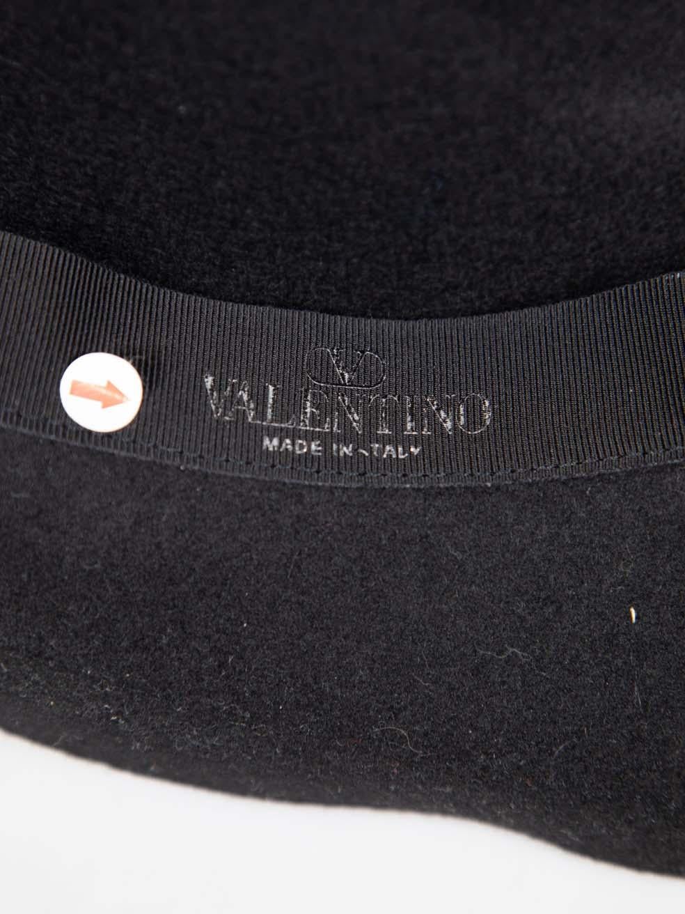 Valentino Garavani Black Wool Studded Fedora Hat For Sale 2