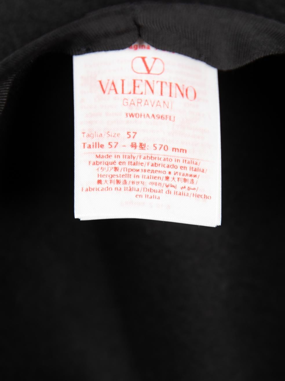 Valentino Garavani Black Wool Studded Fedora Hat For Sale 3