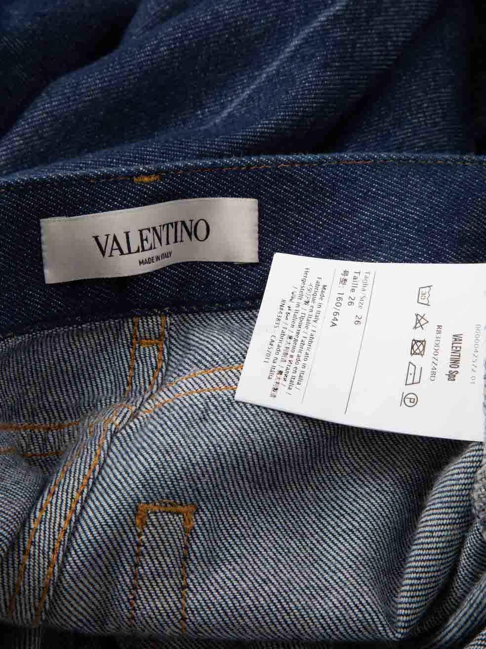 Valentino Garavani Blue Denim V Logo Straight Leg Jeans Size S For Sale 1