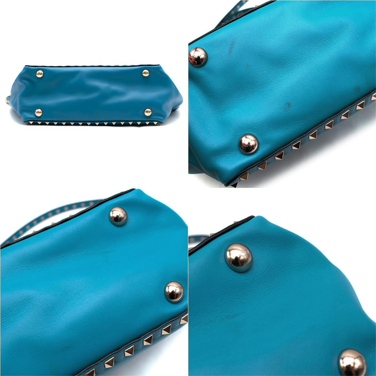 Valentino Garavani Blue Rockstud Tote Bag 1