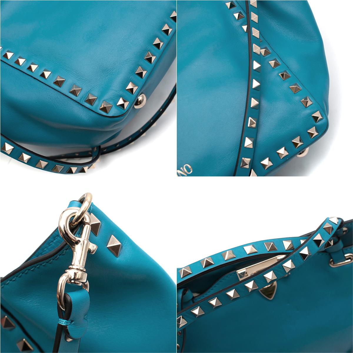 Valentino Garavani Blue Rockstud Tote Bag  3