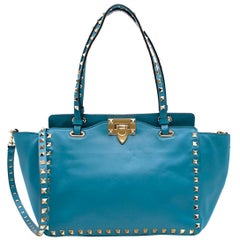 Valentino Garavani Blue Rockstud Tote Bag