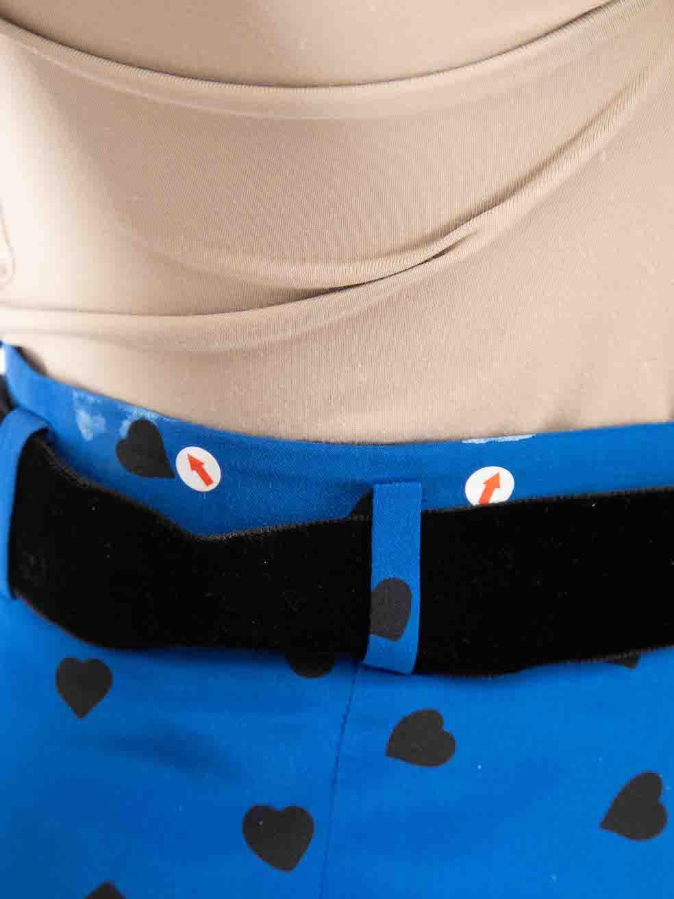 Valentino Garavani Short en soie bleue imprimé cœur, taille XXS Pour femmes en vente