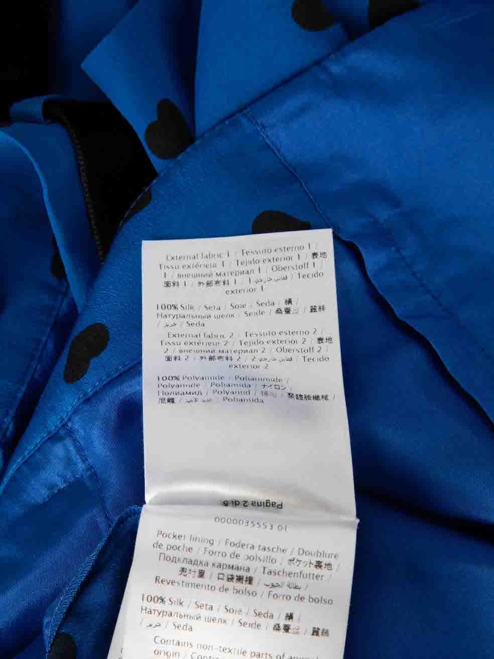 Valentino Garavani Short en soie bleue imprimé cœur, taille XXS en vente 2