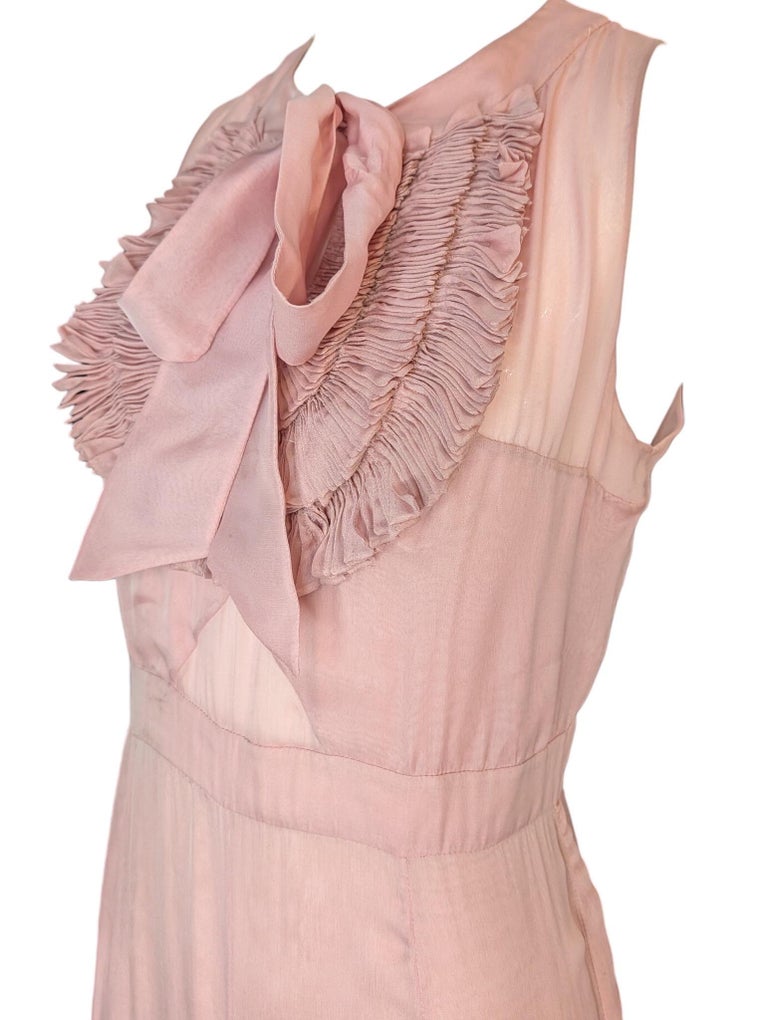F/W 2008 Valentino Garavani Blush Pink Silk Halter Evening Gown with Ruffles  For Sale at 1stDibs