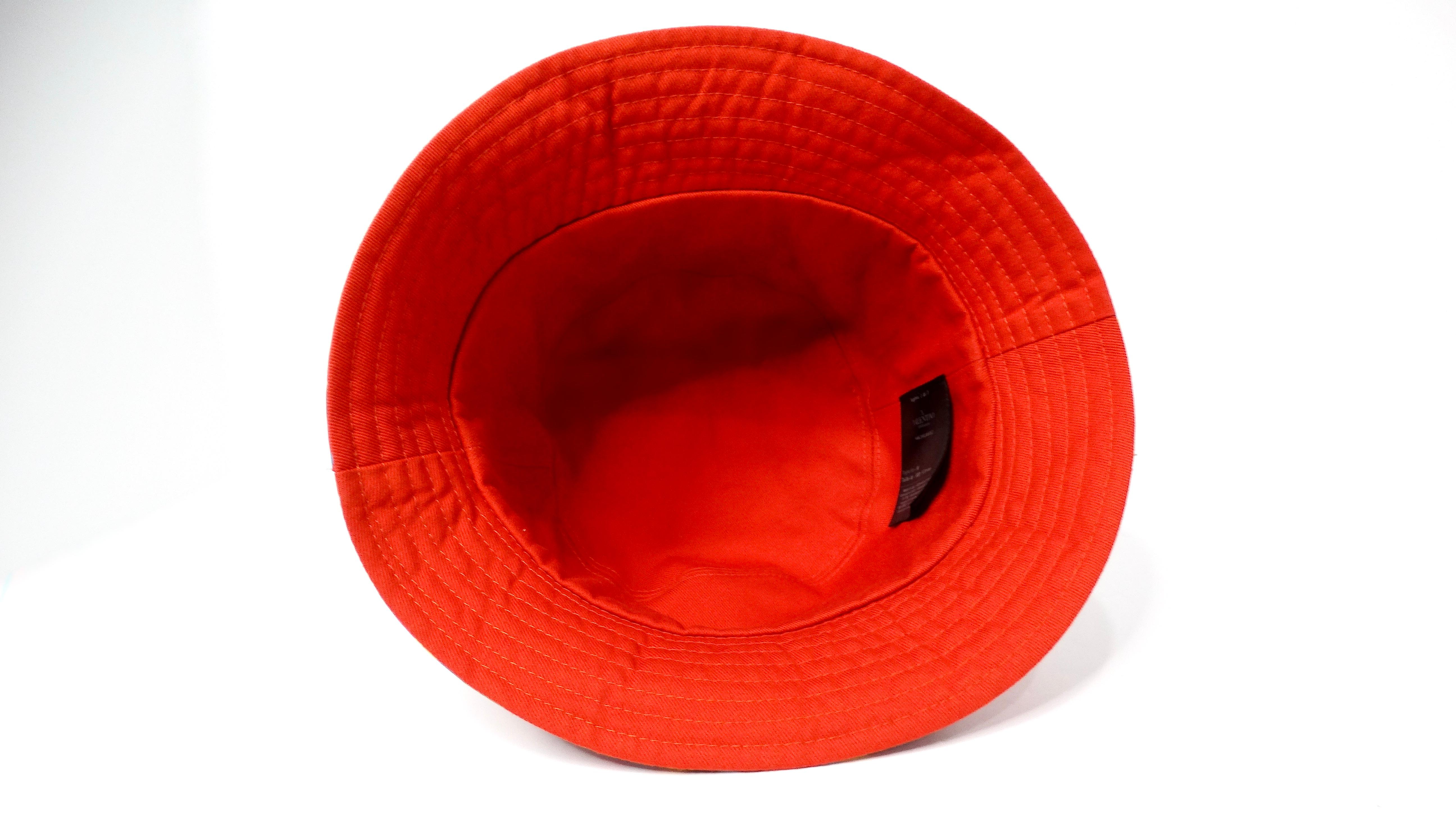 Brown Valentino Garavani Bright Multicolor V-Print Nylon Bucket Hat For Sale