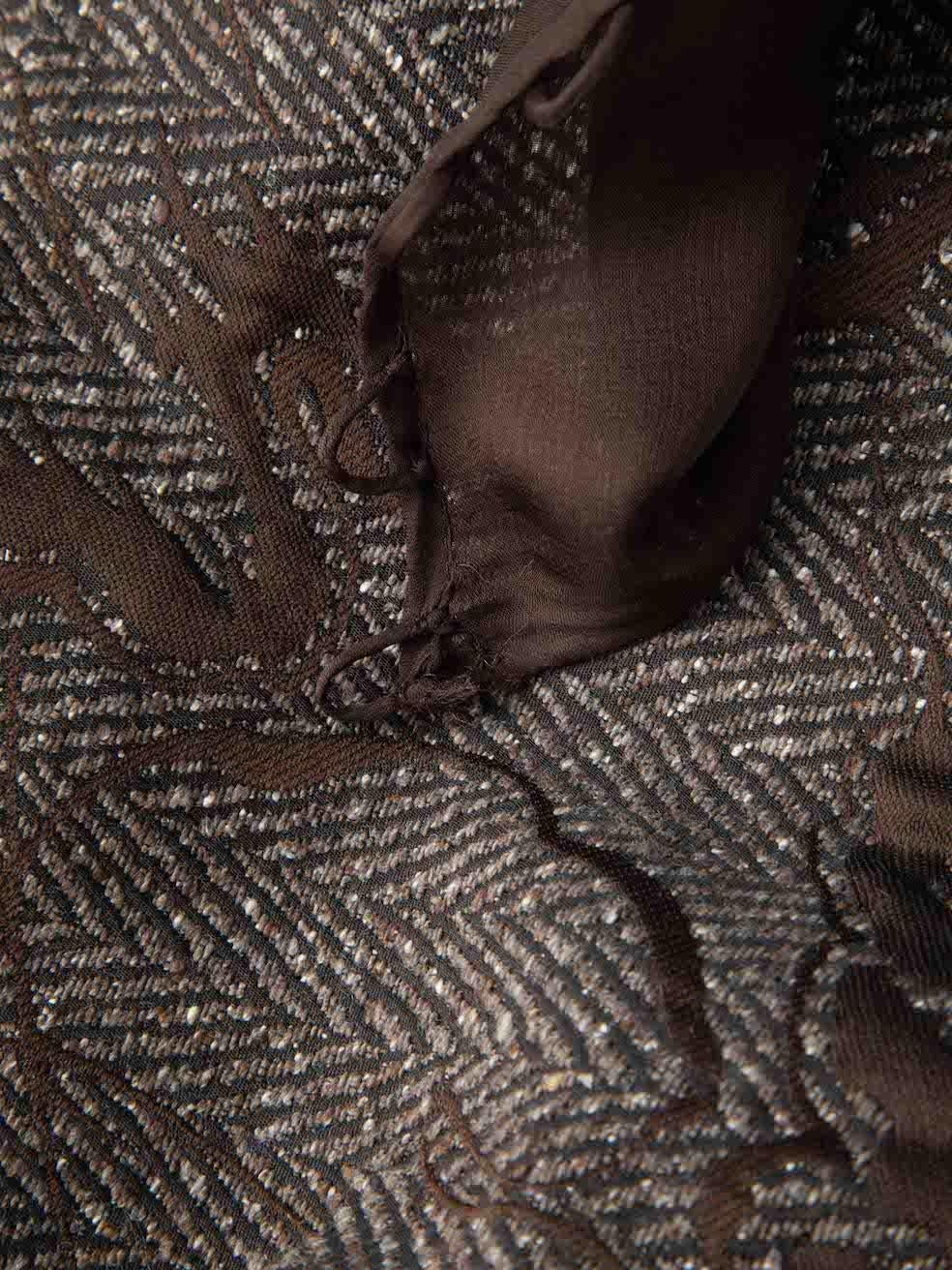 Valentino Garavani Brown Schleife Detail Kurzarm Kleid Größe M im Zustand „Gut“ im Angebot in London, GB
