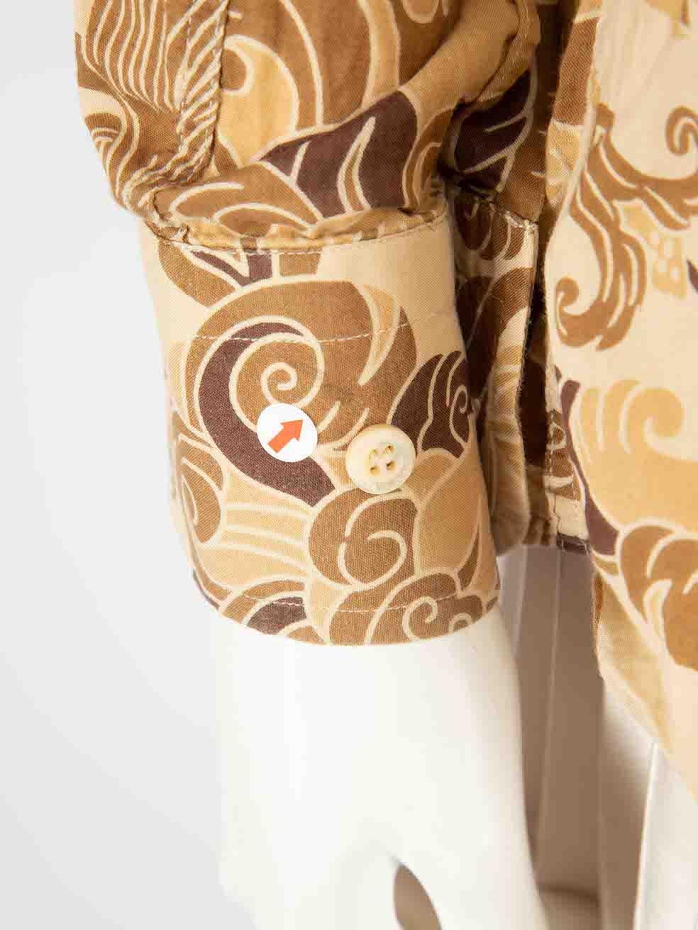 Valentino Garavani Brown Floral Print Shirt Size S For Sale 1