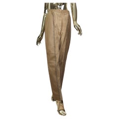 Valentino Garavani brown leather and suede pants