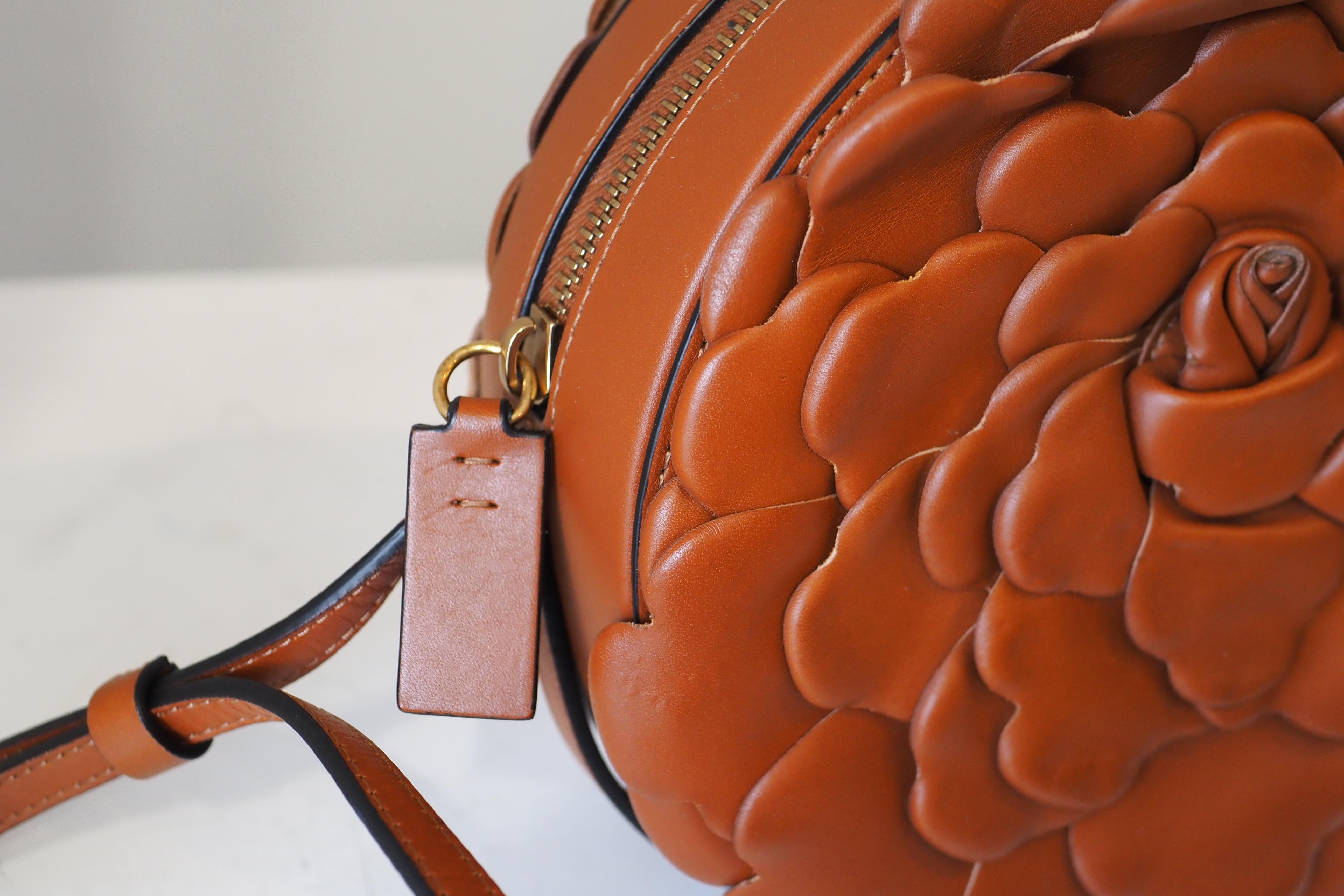 Valentino Garavani brown leather Flower shoulder bag 9