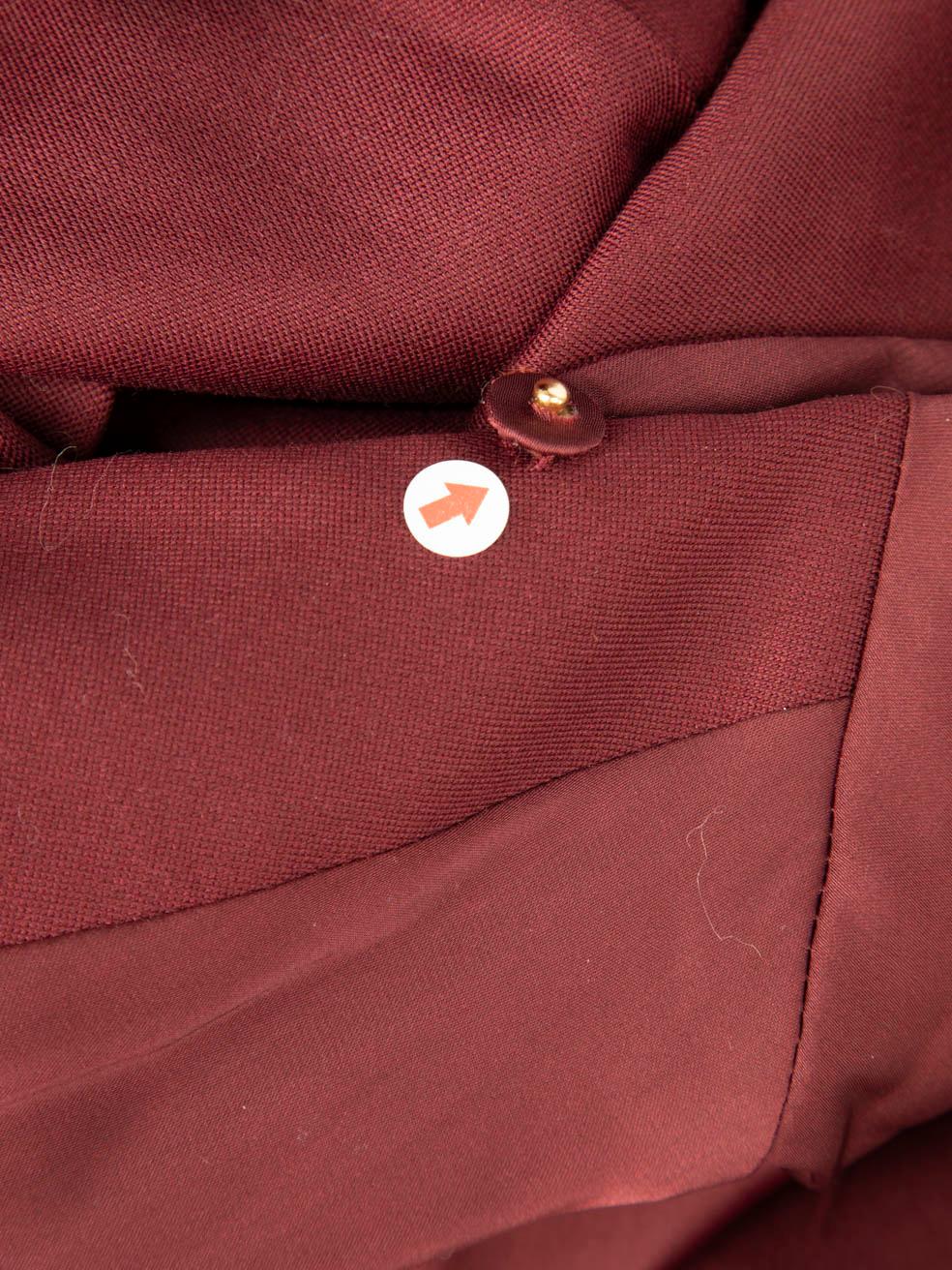 Valentino Garavani Burgundy Wool Ruffle Trim Jacket Size S For Sale 1