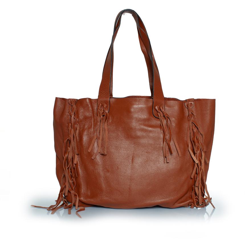 Valentino Garavani, C-Rockee fringed leather tote For Sale 1