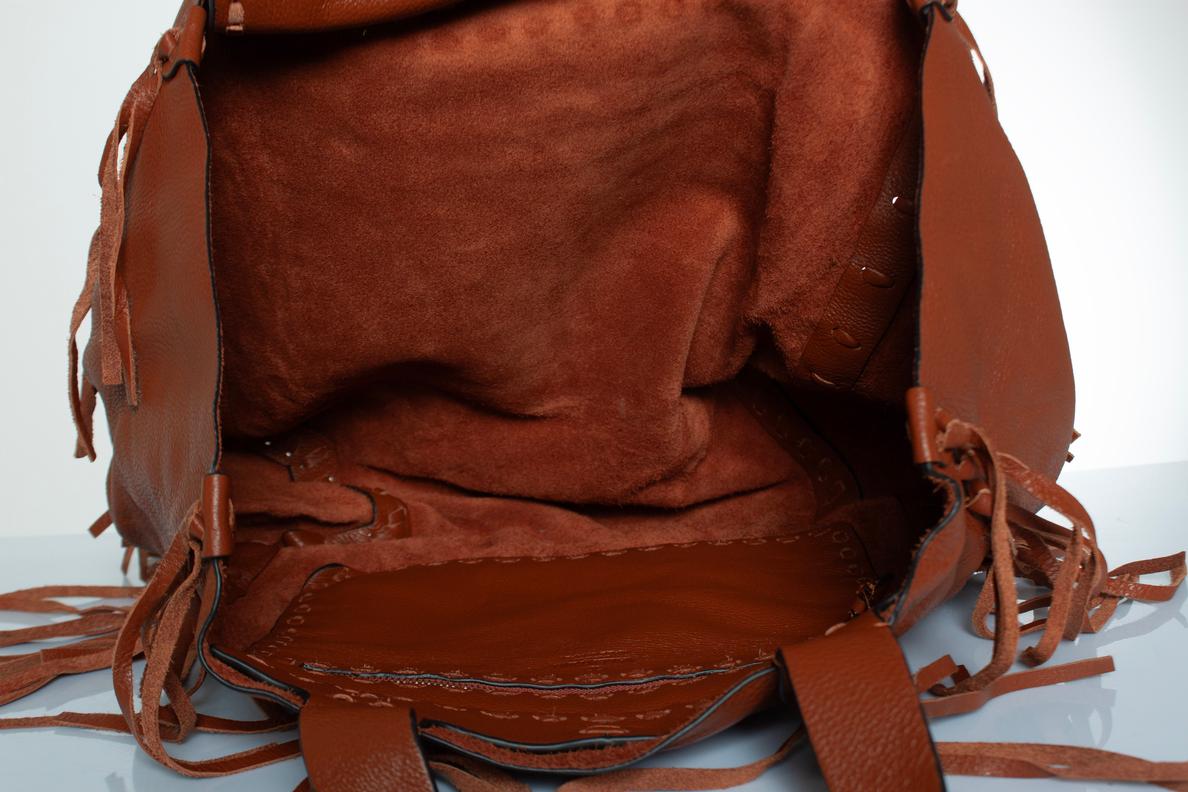 Valentino Garavani, C-Rockee fringed leather tote For Sale 2