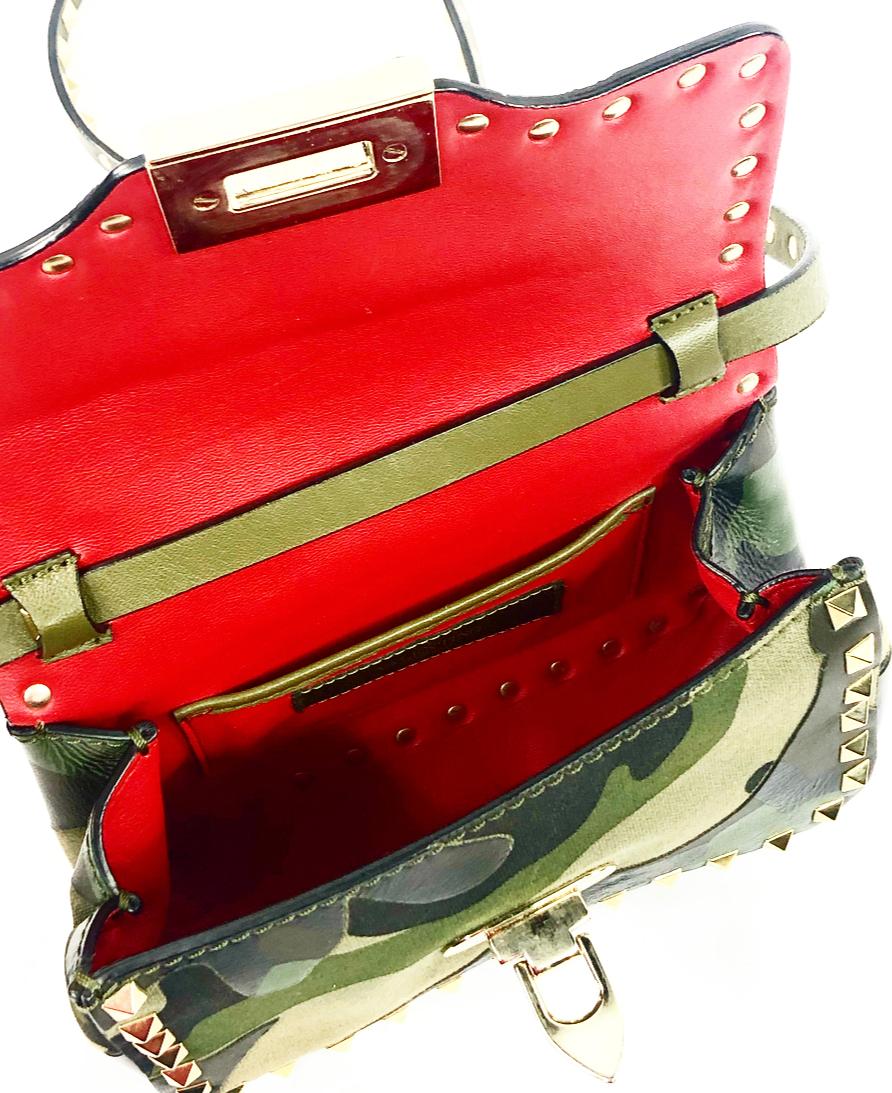Women's or Men's VALENTINO Garavani Camouflage Rockstud Mini Crossbody Bag in Green