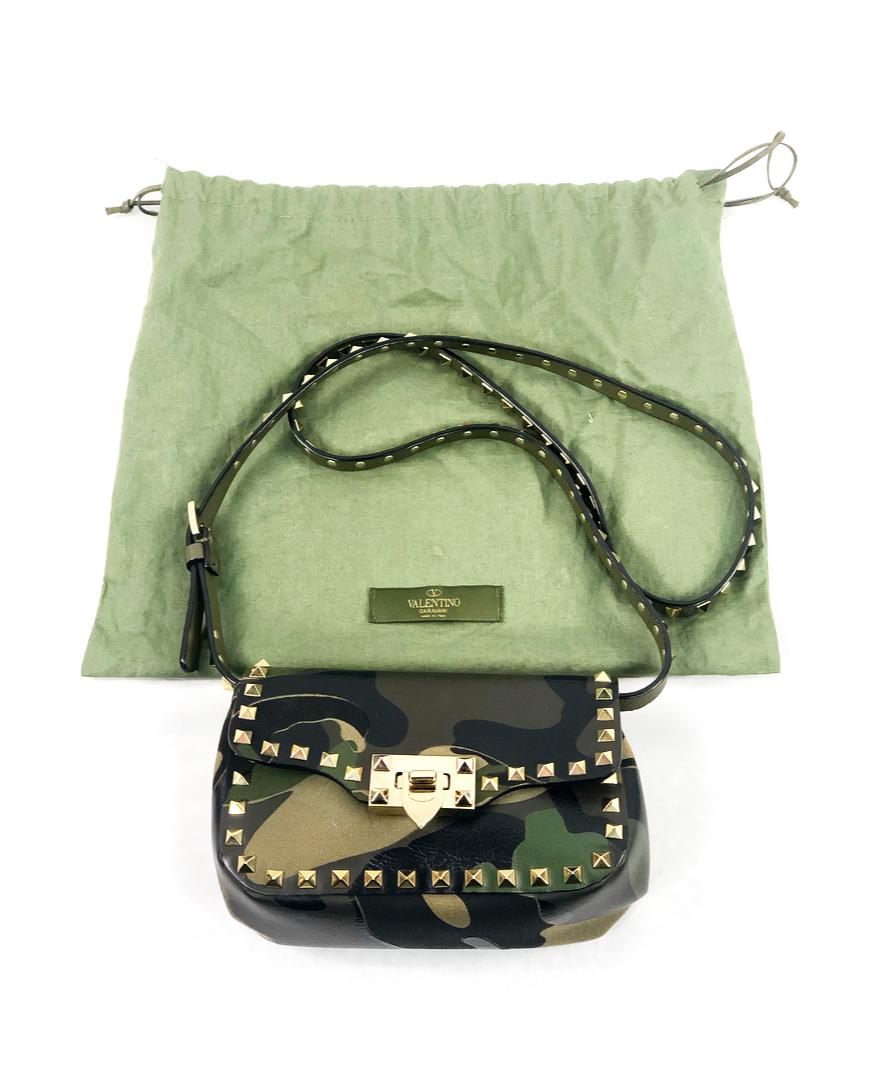VALENTINO Garavani Camouflage Rockstud Mini Crossbody Bag in Green 1