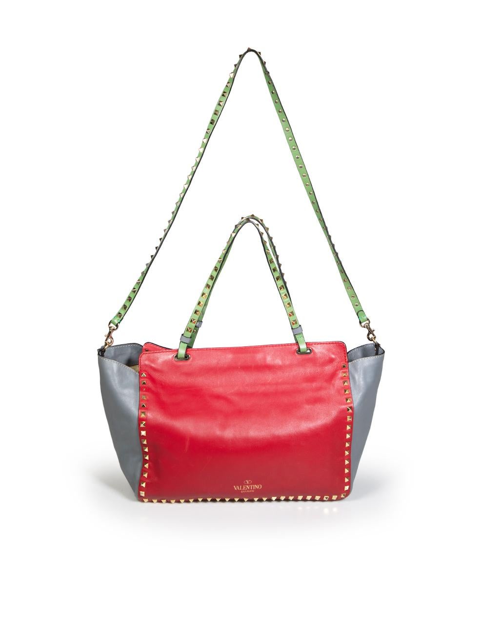 Pink Valentino Garavani Colour Block Leather Rockstud Tote