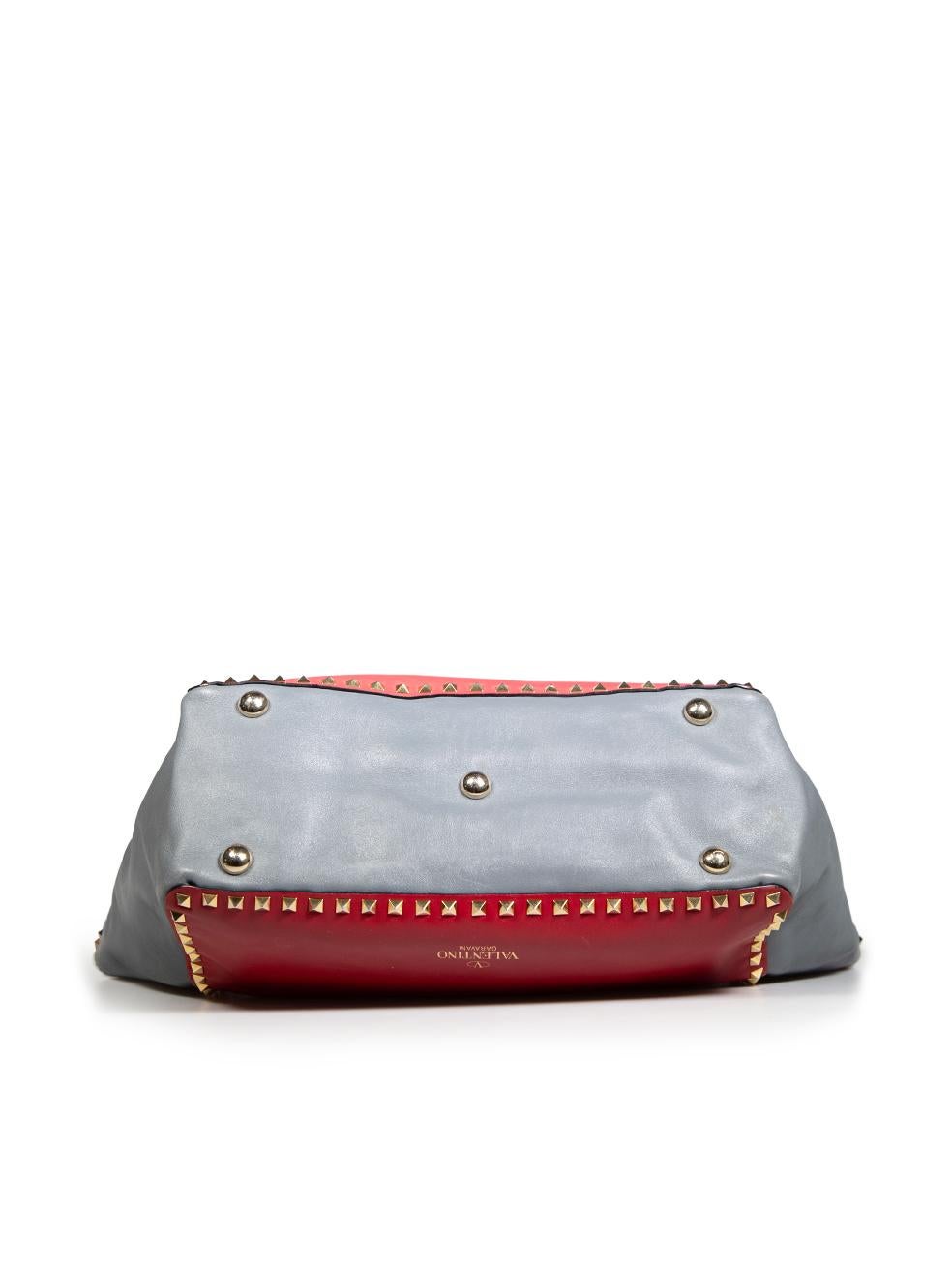 Valentino Garavani Colour Block Leather Rockstud Tote In Good Condition In London, GB