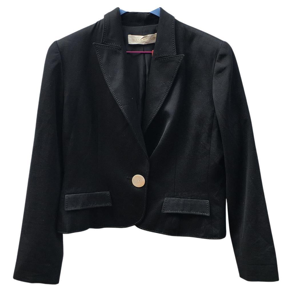 Valentino Garavani Cotton Short Vest in Black  For Sale