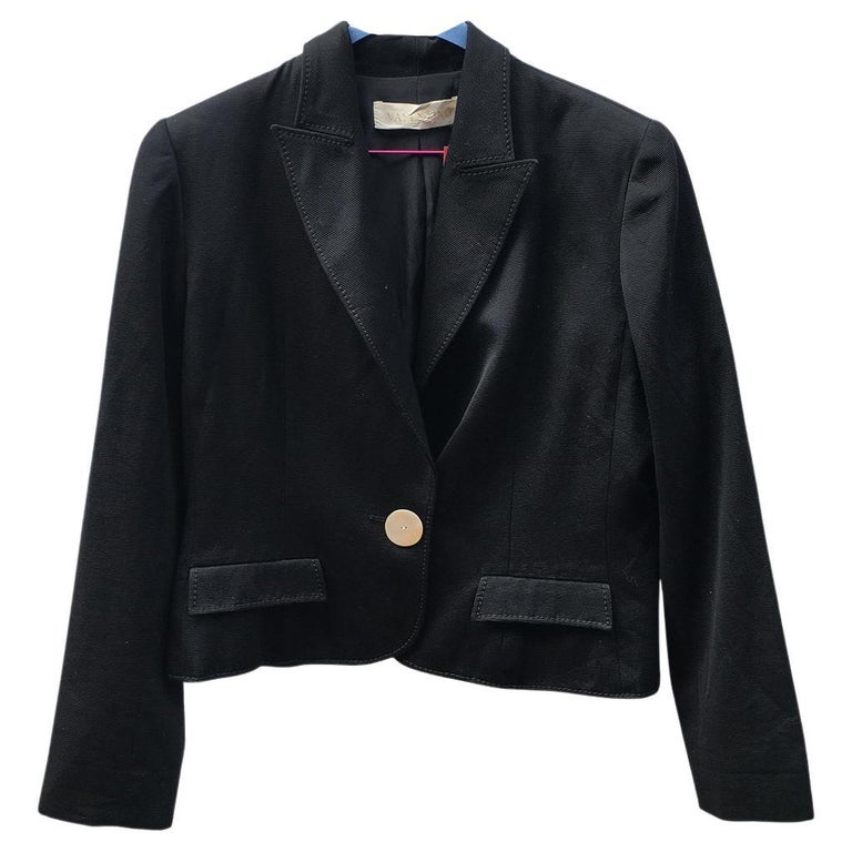 Valentino Garavani Cotton Short Vest in Black For Sale at 1stDibs