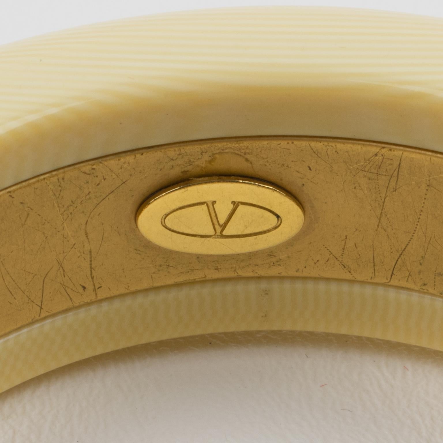 Valentino Garavani Couture Gilded Jeweled Bangle Bracelet For Sale 1