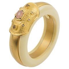 Valentino Garavani Couture Gilded Jeweled Bangle Bracelet