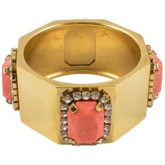 Valentino Garavani Couture Gilded Metal Jeweled Bracelet