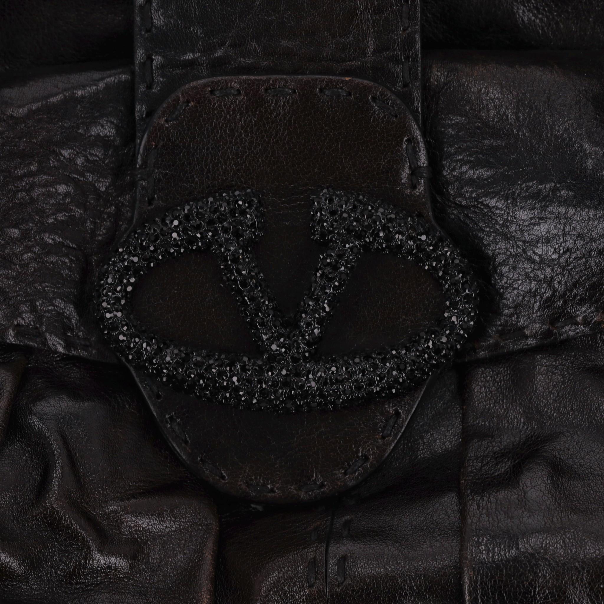 Valentino Garavani Crystal Embellished 'V' Logo Leather Bag For Sale 1