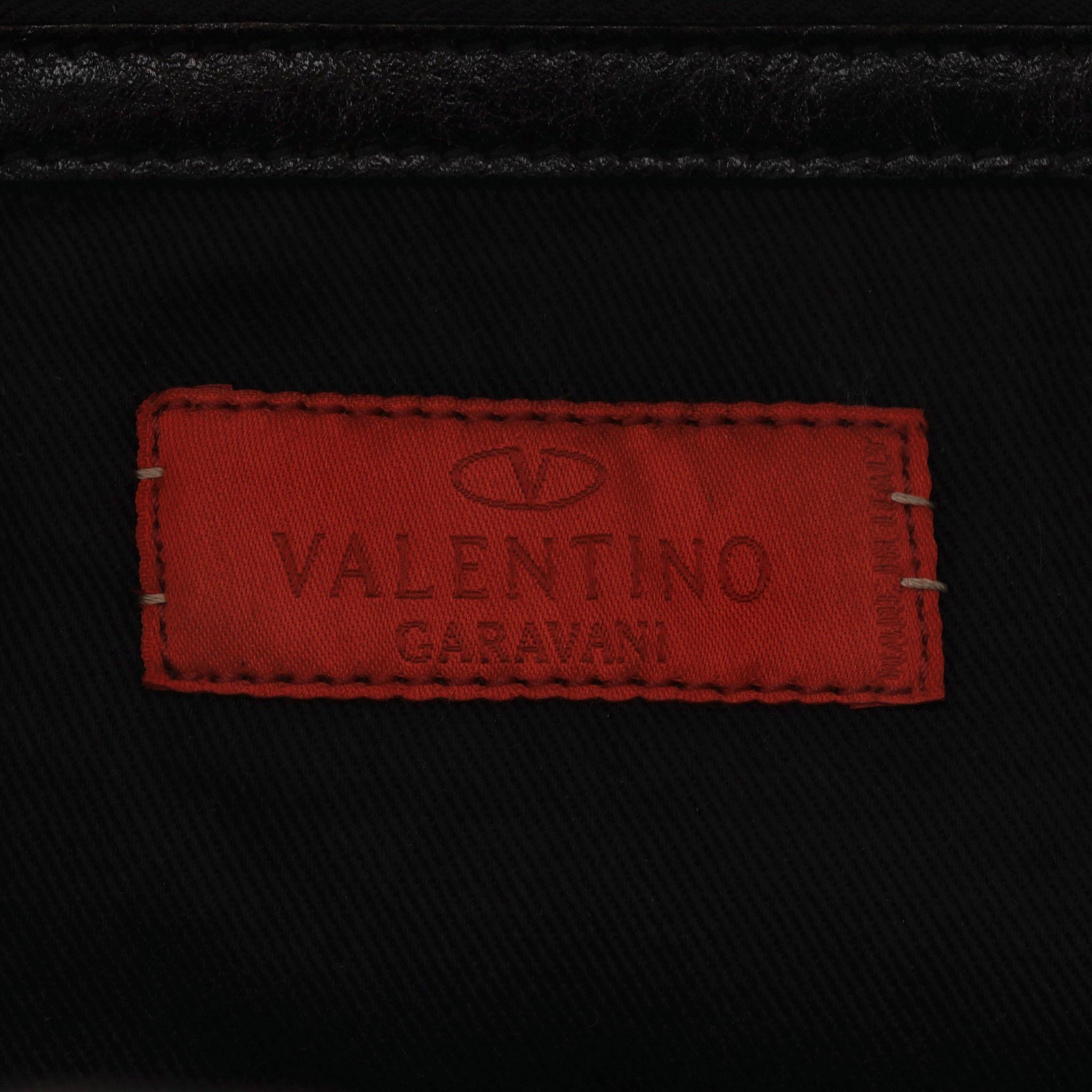 Valentino Garavani Crystal Embellished 'V' Logo Leather Bag For Sale 2