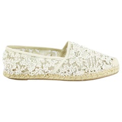 Valentino Garavani Espadrilles mit Lederbesatz und Spitzenverzierung EU 38 UK 5 US 8