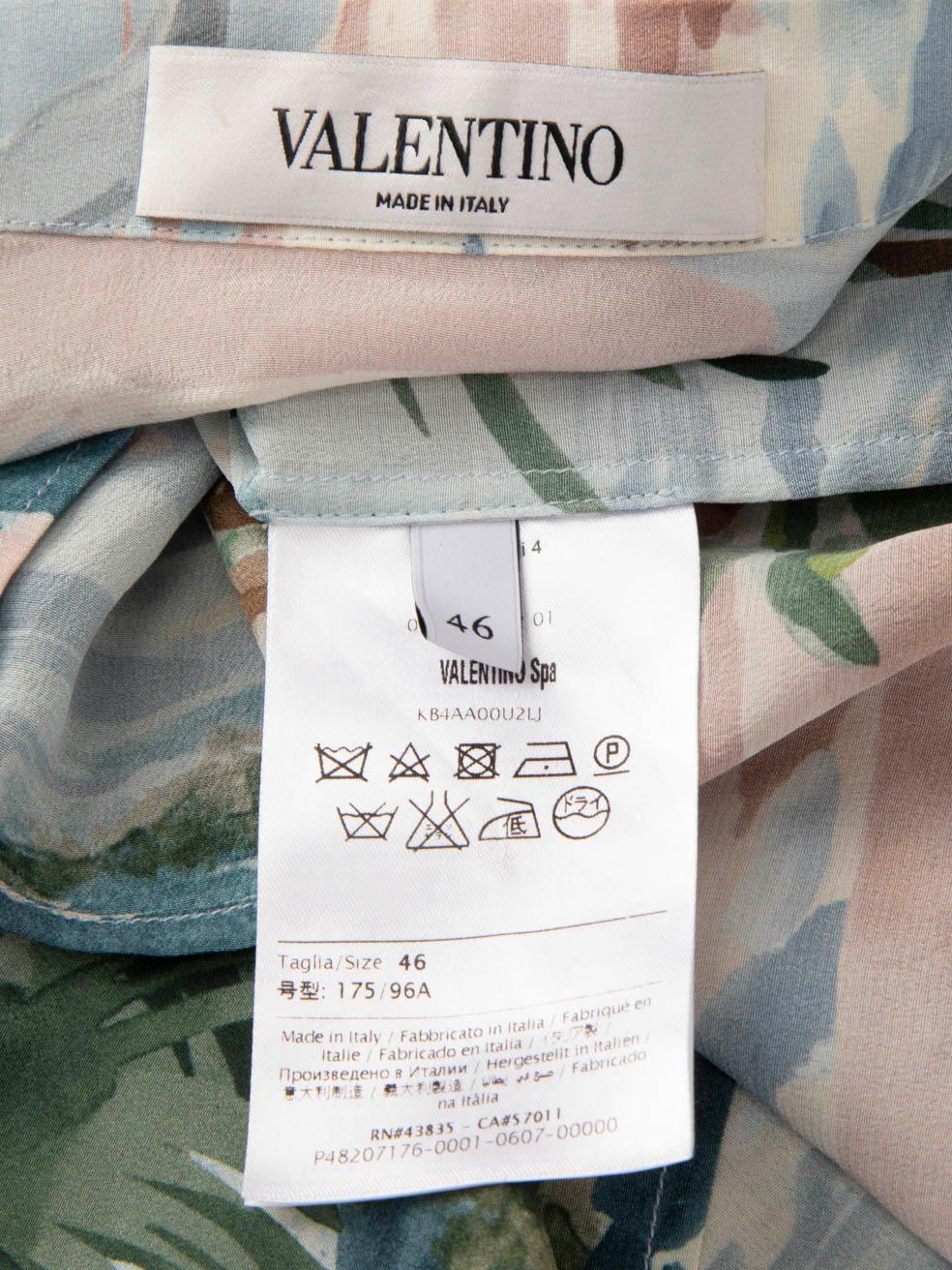 Valentino Garavani - Chemise à manches courtes en soie à motif floral - Taille XL Pour femmes en vente