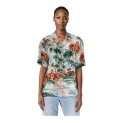 Valentino Garavani - Camicia a maniche corte in seta con motivo floreale - taglia XL