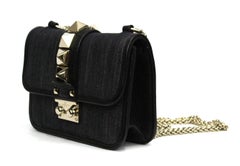 Valentino Garavani Glam Lock Denim Shoulder Bag