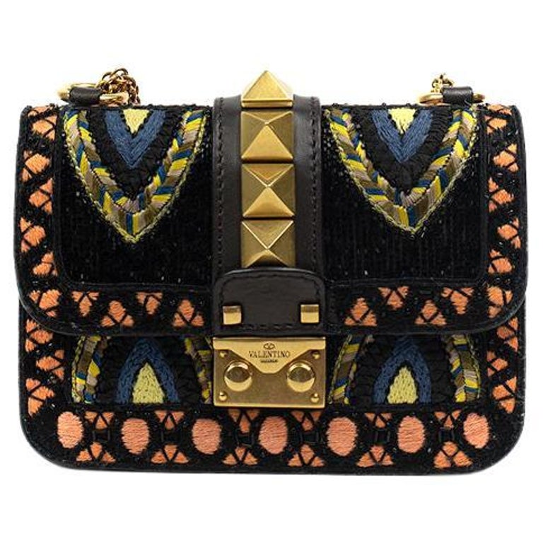 VALENTINO GARAVANI glam lock Shoulder bag in Multicolour Leather For Sale  at 1stDibs