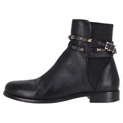 Valentino Garavani Stivali Chelsea Rockstud in pelle di vitello granulata