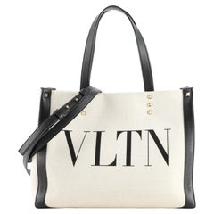 Valentino Garavani Grande Plage VLTN Tote Canvas Small