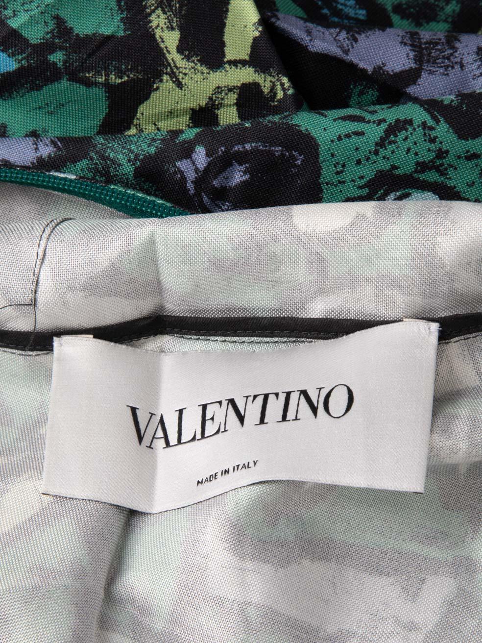 Women's Valentino Garavani Green Abstract Bird Print Mini Dress Size S