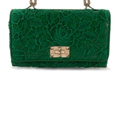 Valentino Garavani Green Leather Rockstud Shoulder Handbag
