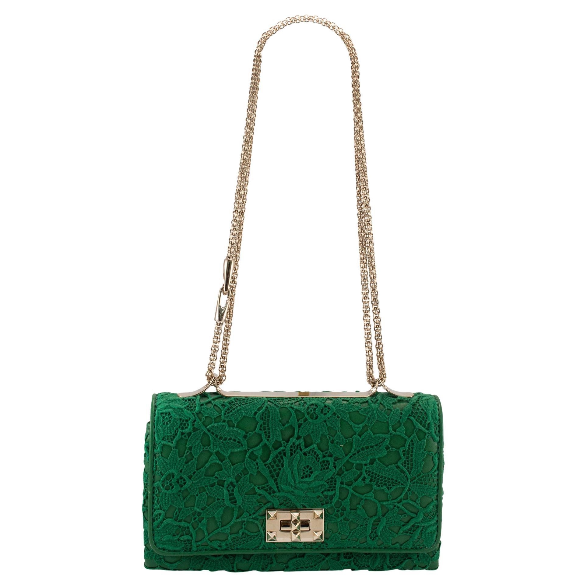 Valentino Garavani Borsa a tracolla Rockstud in pelle verde