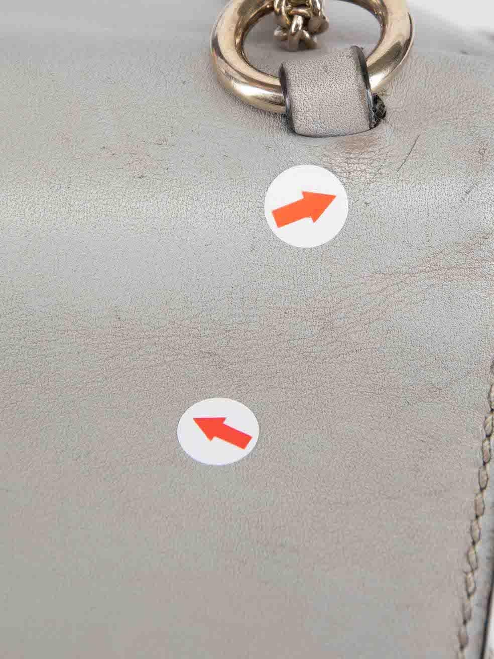Valentino Garavani Grey Leather Medium Glam Lock Flap Bag For Sale 4